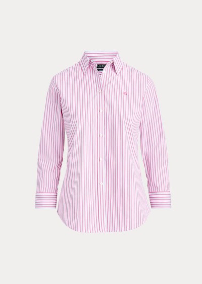 Camisa Ralph Lauren Mujer Rosas Rayas - Easy Care Striped Cotton - ICQNF3176